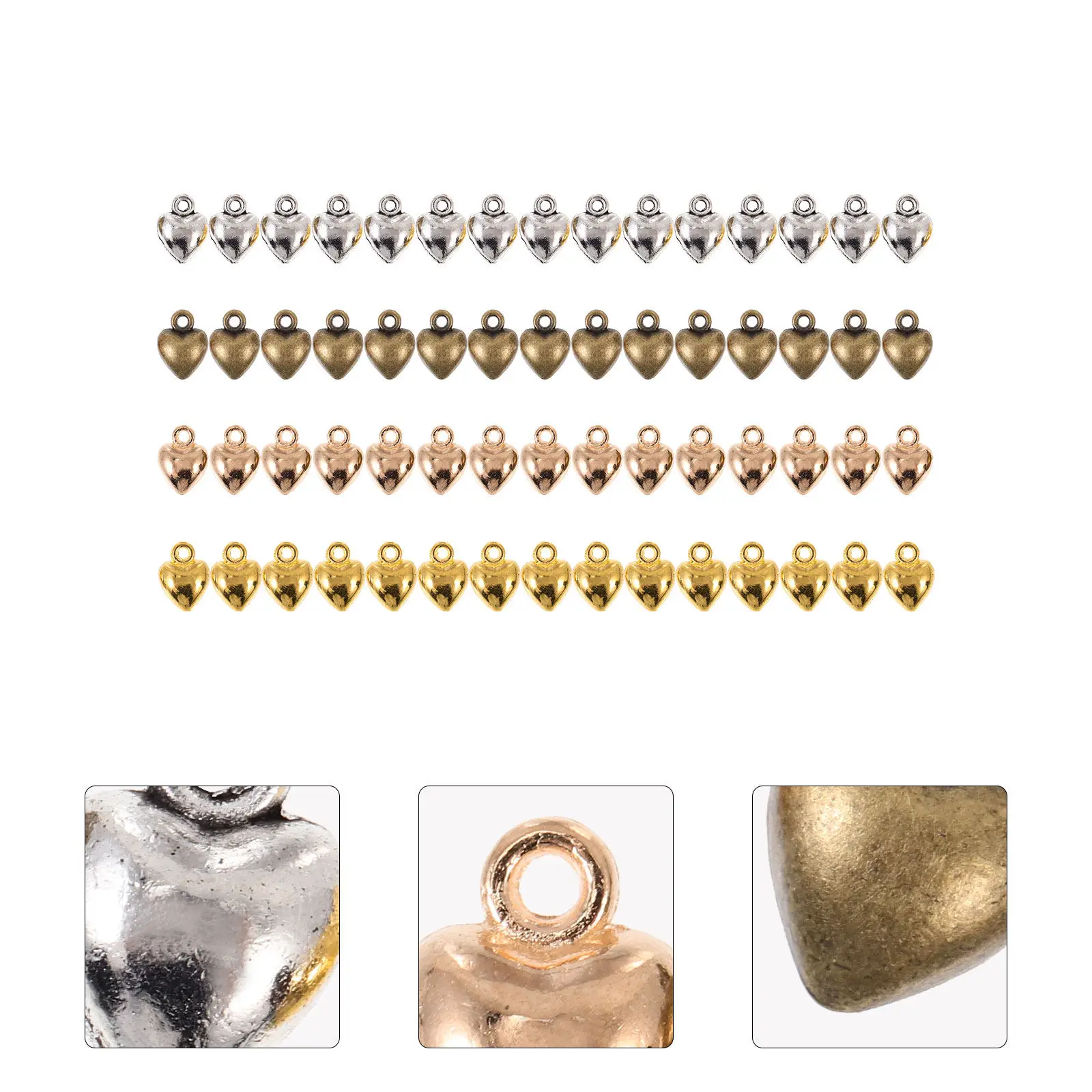

200Pcs Alloy Pendants Heart-Shaped Charms DIY Jewelry Making Accessories Necklace Bracelet Charms Hanging Ornaments Jewelry