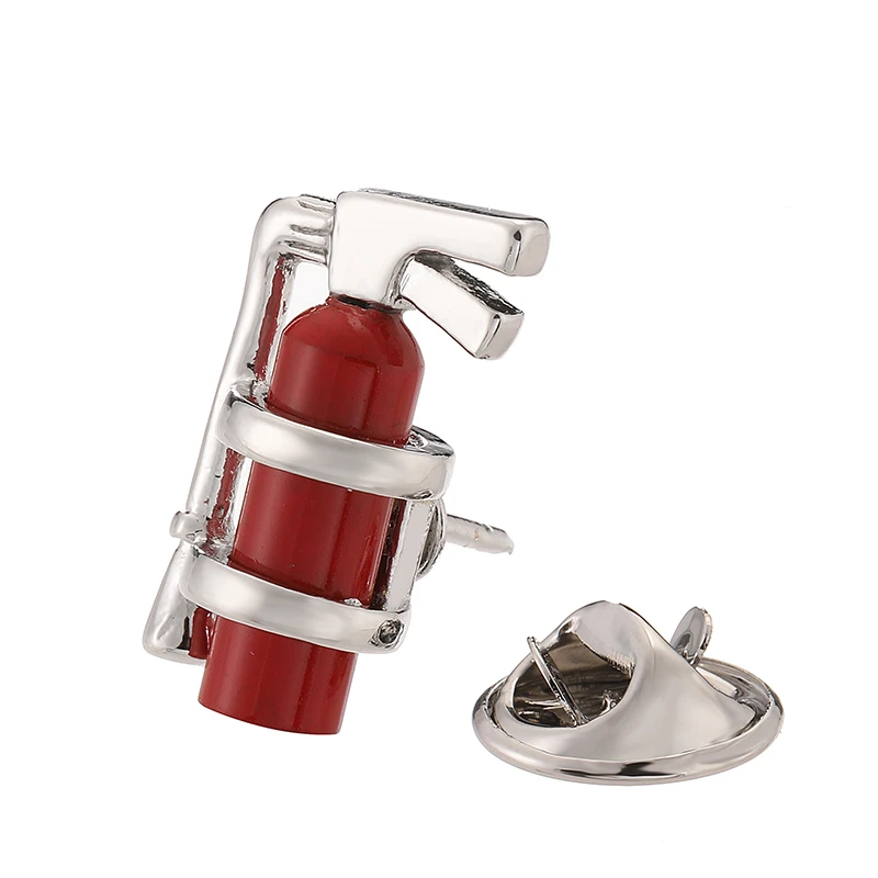 High quality men's and women's brooches Red fire extinguisher lapel pins business suit shirts neckline accessories jewelry gifts