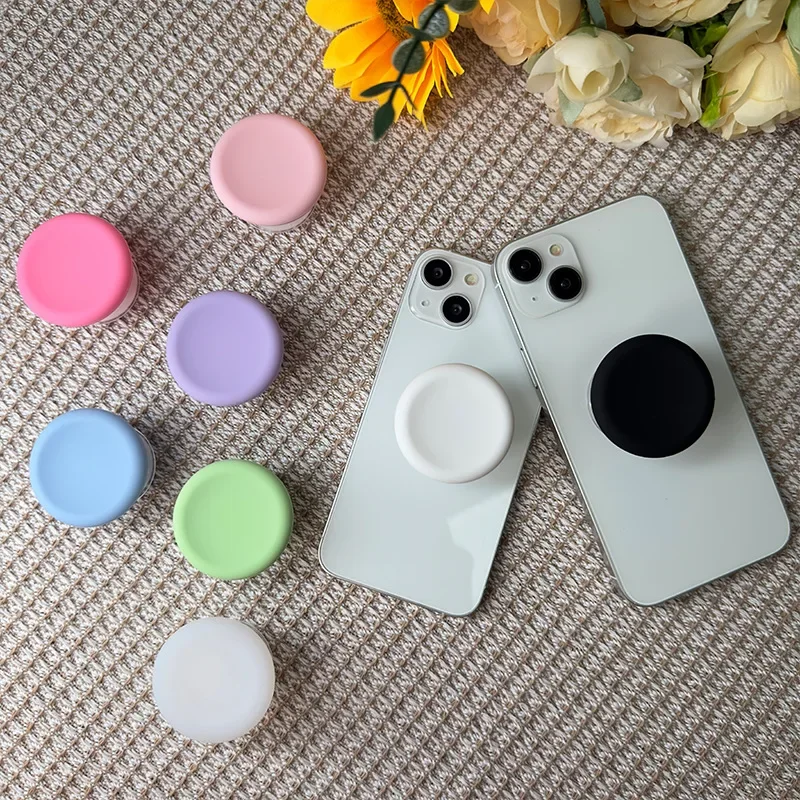 Bonito doce macaron silicone suporte do telefone móvel suporte retrátil desktop dobrável vara suporte do telefone móvel