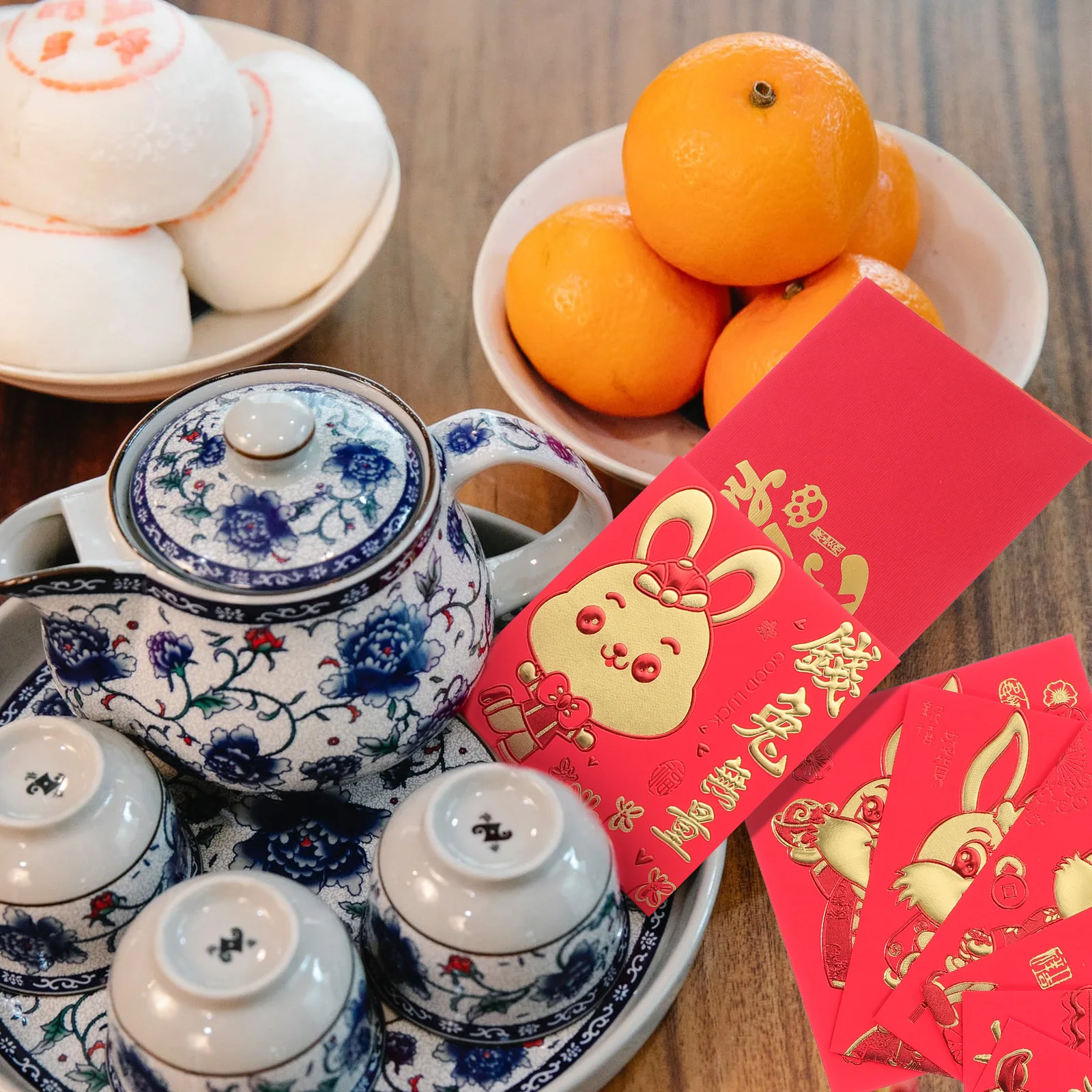 

66 Pcs Rabbit Year Red Envelopes Bright Colors Delicate Practical Zodiac Money Bag Spring Festival Cash Packet Lunar Decor Paper