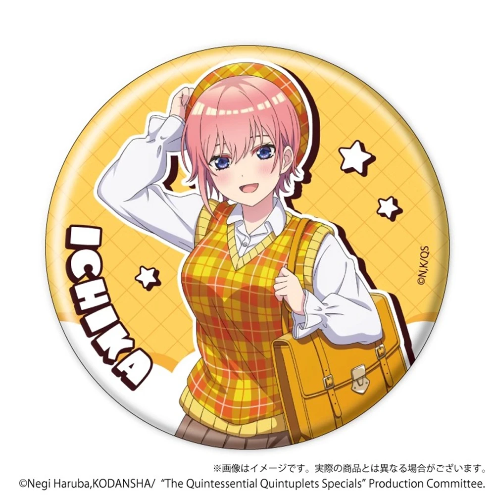 58 مللي متر أنيمي الخماسية المثالية Ichika Nino Miku Yotsubaitsuki تأثيري حلي شارة دبوس SPTE صفيح بروش الدعامة #2