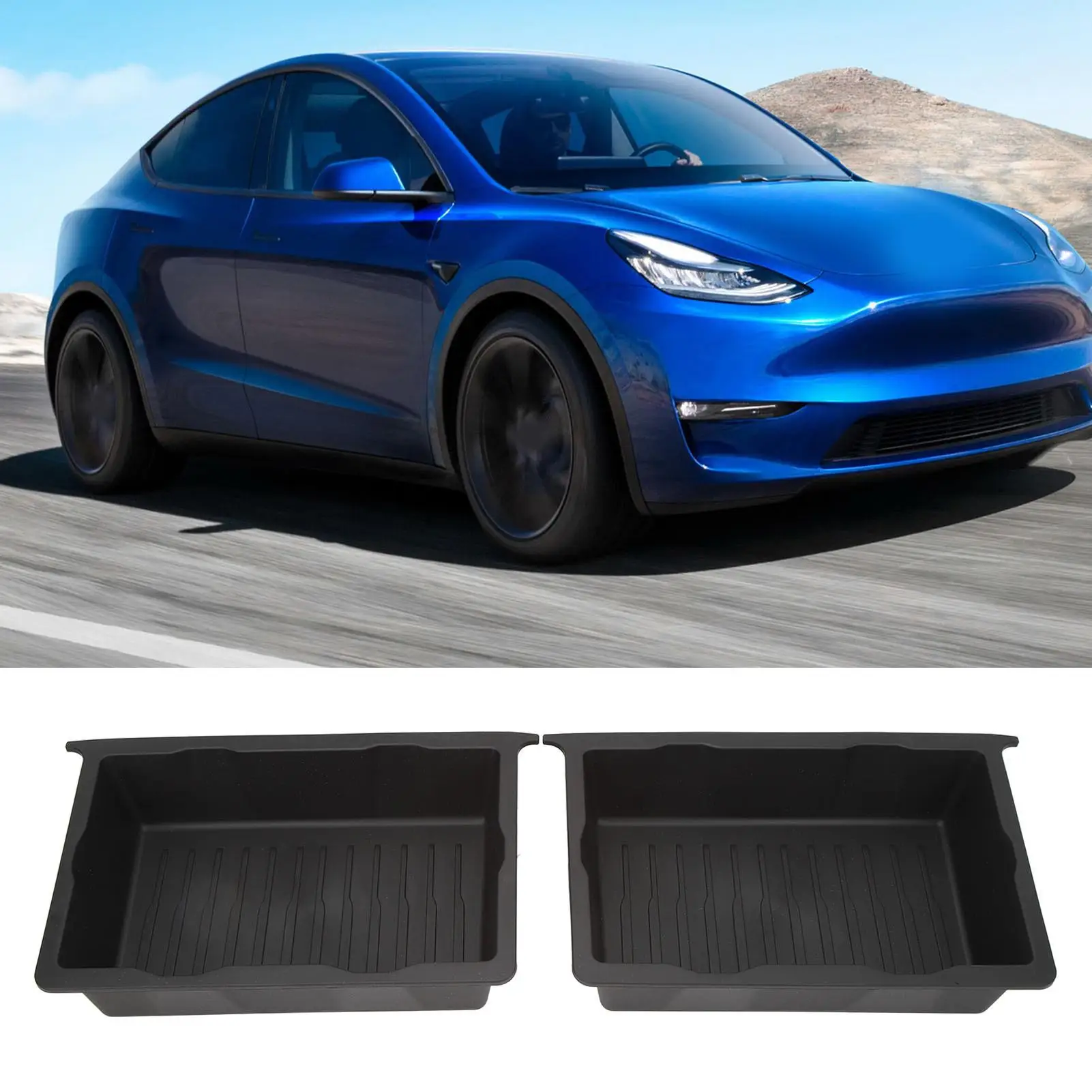 for model Y Under for SEAT Storage Box - Ensured, Wear-Proof, Lightweight, Perfect Fit - Space Saving Solution