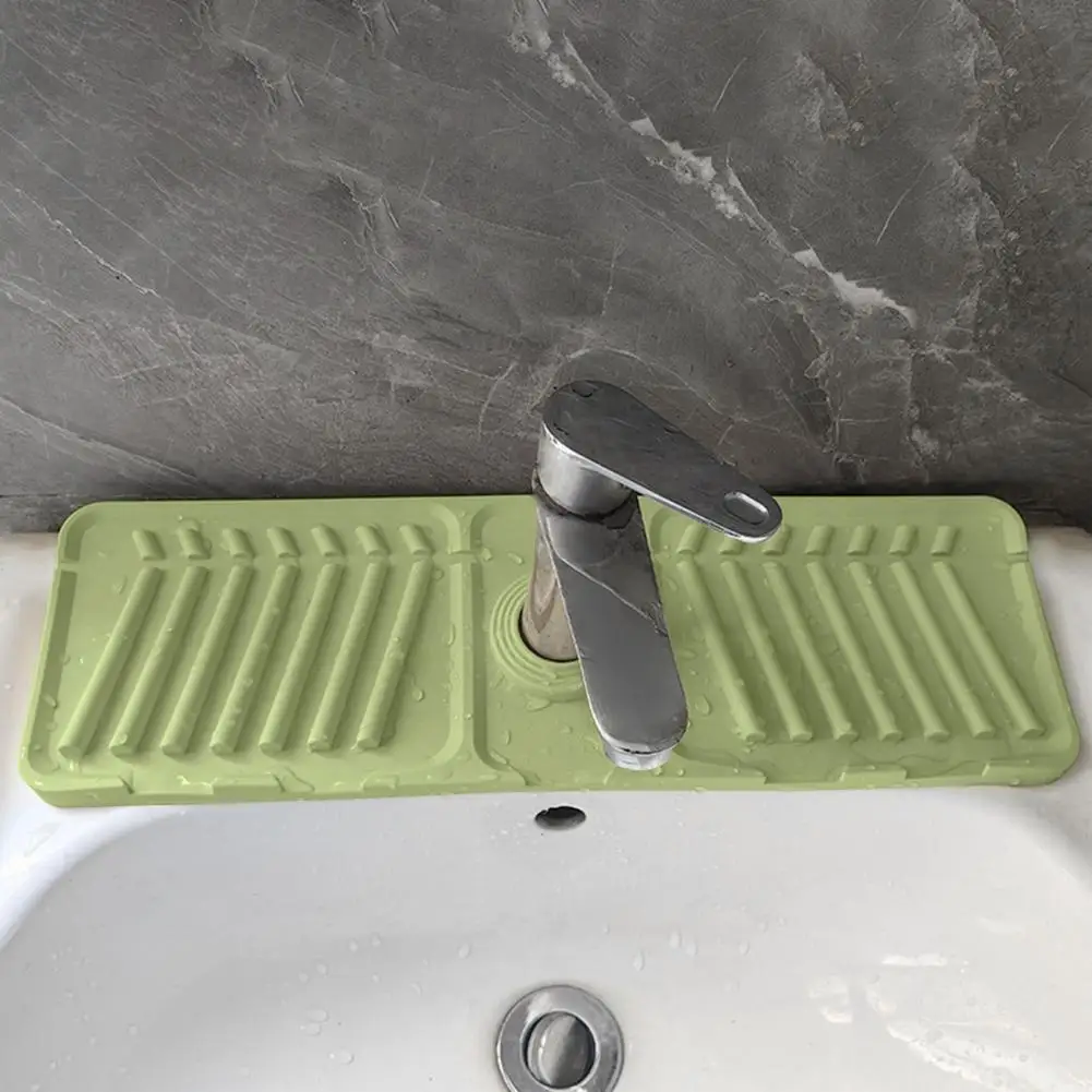 Faucet Mat Multifunctional Sink Drainage Mat Countertop Protector Splash-proof Pad Silicone Sink Organizer Kitchen Drain Cushion