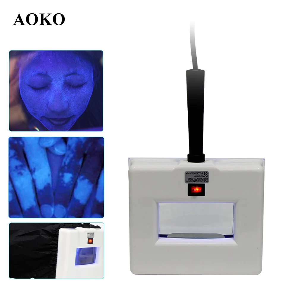 AOKO UV Analyzer Wood Lamp Facial Skin Testing Diagnostic Examination Magnifying Lamp Skin   Analysis Machine Skin Care Tool