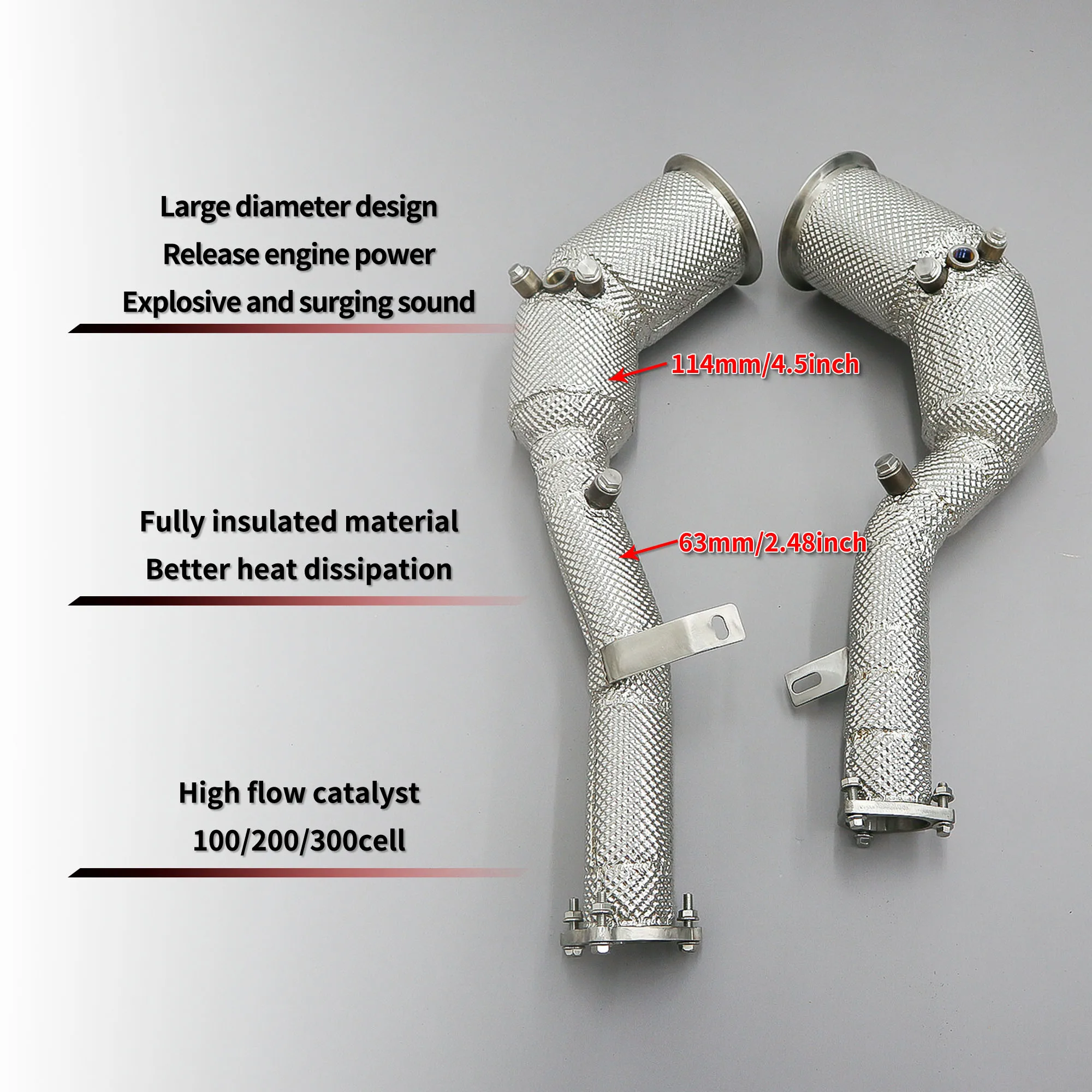 HEO High Performance Exhaust Downpipe For Audi S6 S7 C8 2.9T High‑Flow Tuning Exhaust Assembly