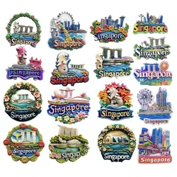 Asia Singapore Resin 3D Fridge Magnets Tourism Souvenir Refrigerator Sticker Handicraft Gift Decoration