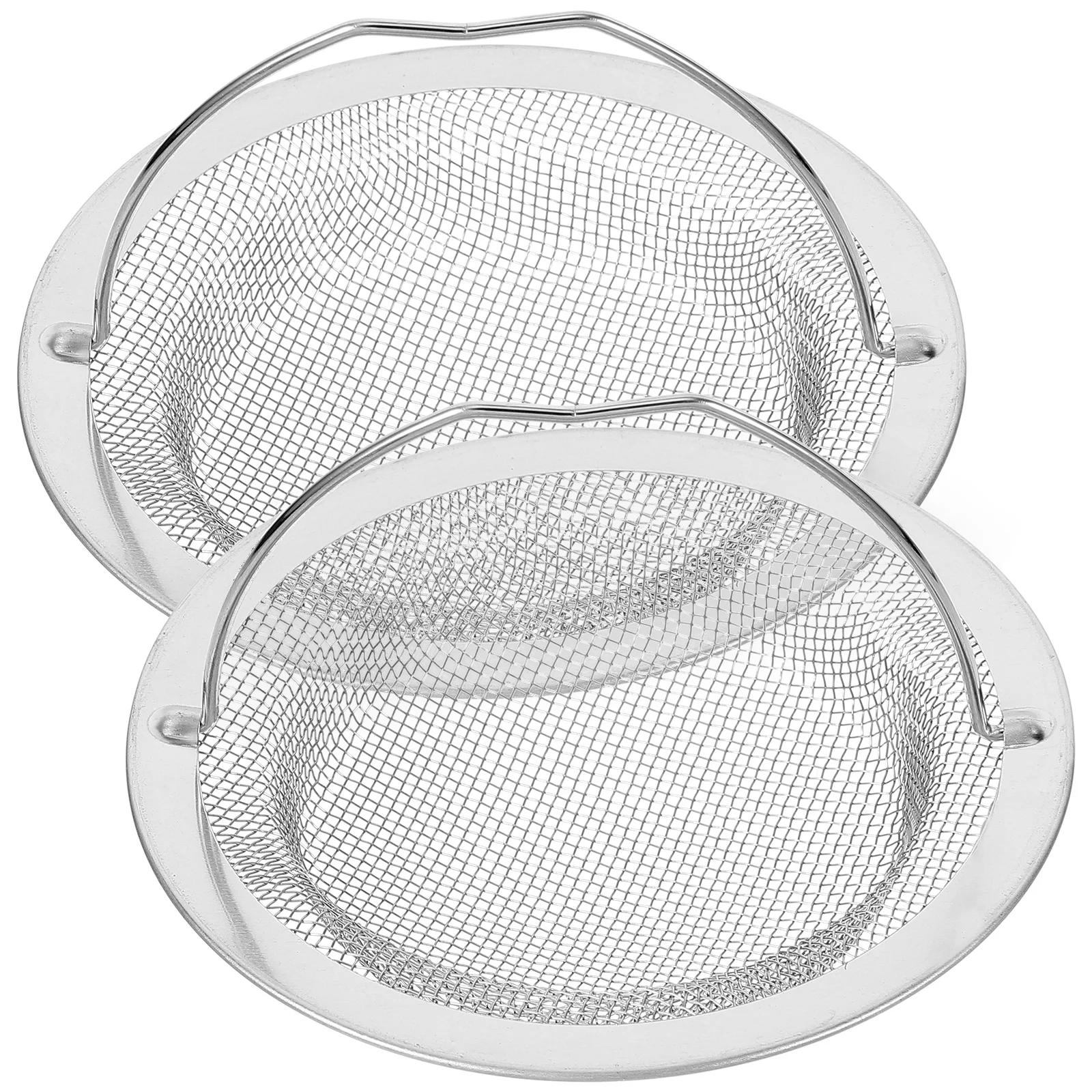 

2pcs Kitchen Sink Strainer 11cm Stainless Steel Drain Basket Fine Mesh Filter Easy Clean Non Deform Bathroom Kitchen Use