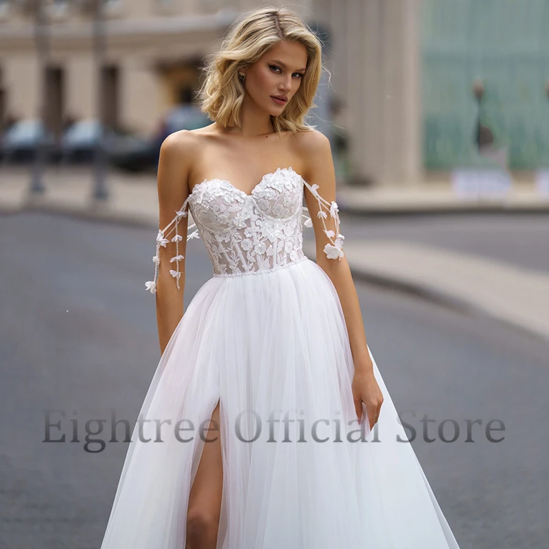 Eightree elegante 2024 a linha vestidos de casamento feminino querida apliques vestido de noiva boho praia vestidos de baile de casamento personalizado