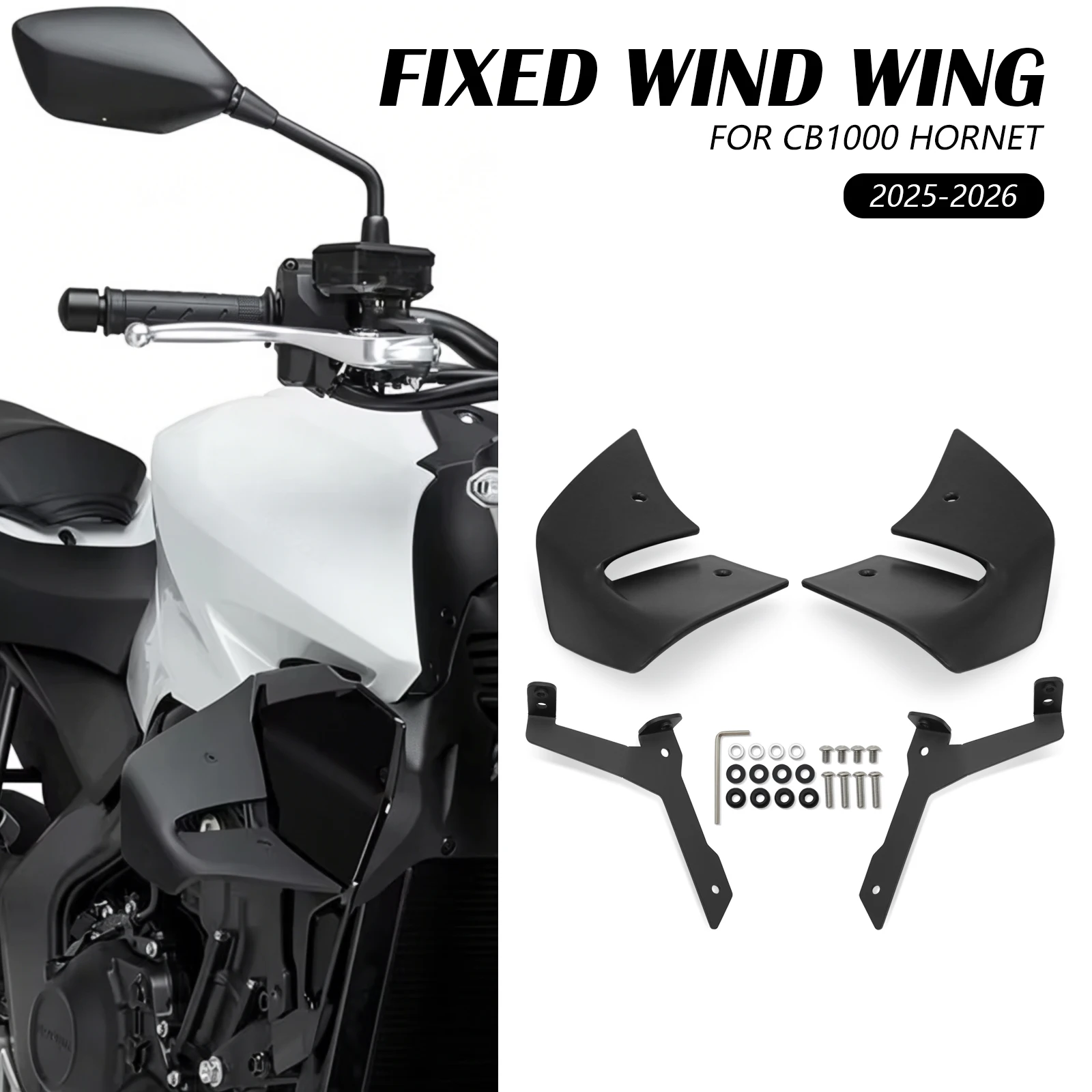 

Side Spoilers Naked Downforce Aerodynamic Wind Fairing Winglet For Honda CB1000 CB 1000 HORNET 2025 2026 Motorcycle Accessories