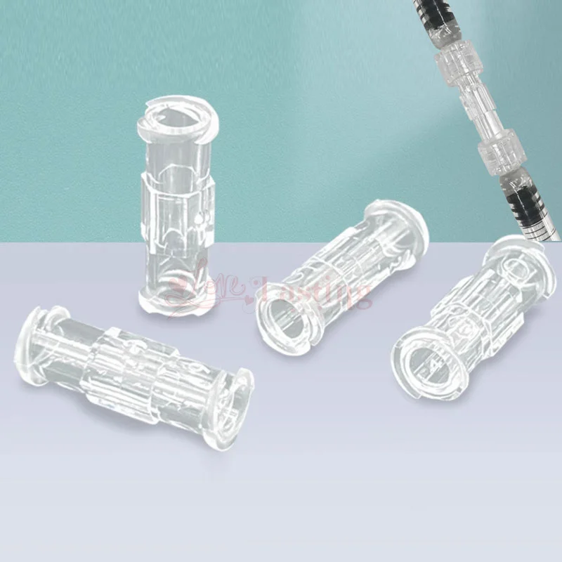 Luer Thread Connector Pp Material Transparent Syringe Double-Way Connector Easy And Durable Use In Sterile Drug Tatttoo 