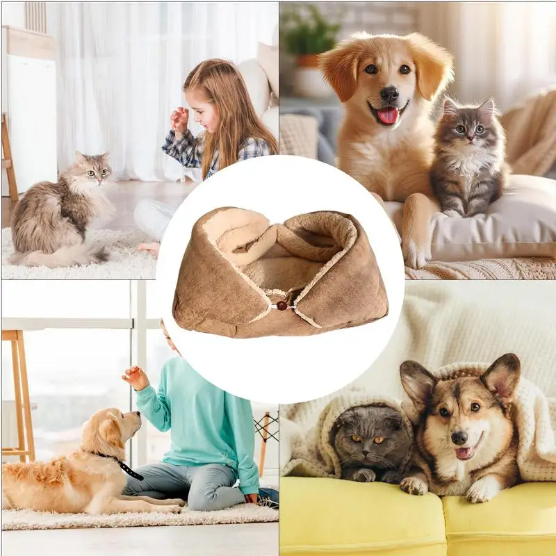 Katzenbett-Schlafsack, kleine Hundebetten, waschbar, zum Schlafen, Verstecken, für den Innenbereich, Haustiersofas, warmes Hundehaus für den Winter, drinnen und draußen