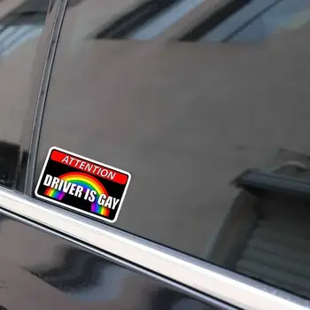 11.4x6.7公分 駕駛是同性戀汽車引擎蓋創意貼紙 汽車兩側車身覆蓋刮痕貼紙 車窗後備箱標誌 注意標誌 8 最佳銷售 車貼,用來遮蓋刮痕 - №1