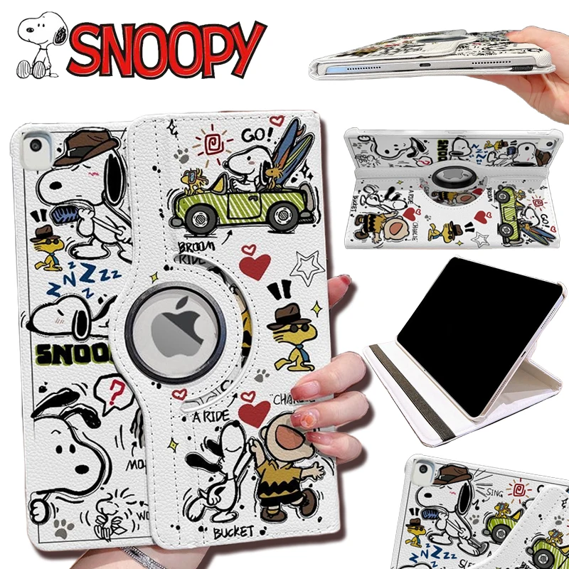 

Чехол Snoopy для Ipad 10, 9, 8, 7, 6, 5, 4, 3, защитный чехол с рисунком Apple Ipad Air 1 2 3 4 5 6 Pro 2024, чехол-подставка с защитой от падения