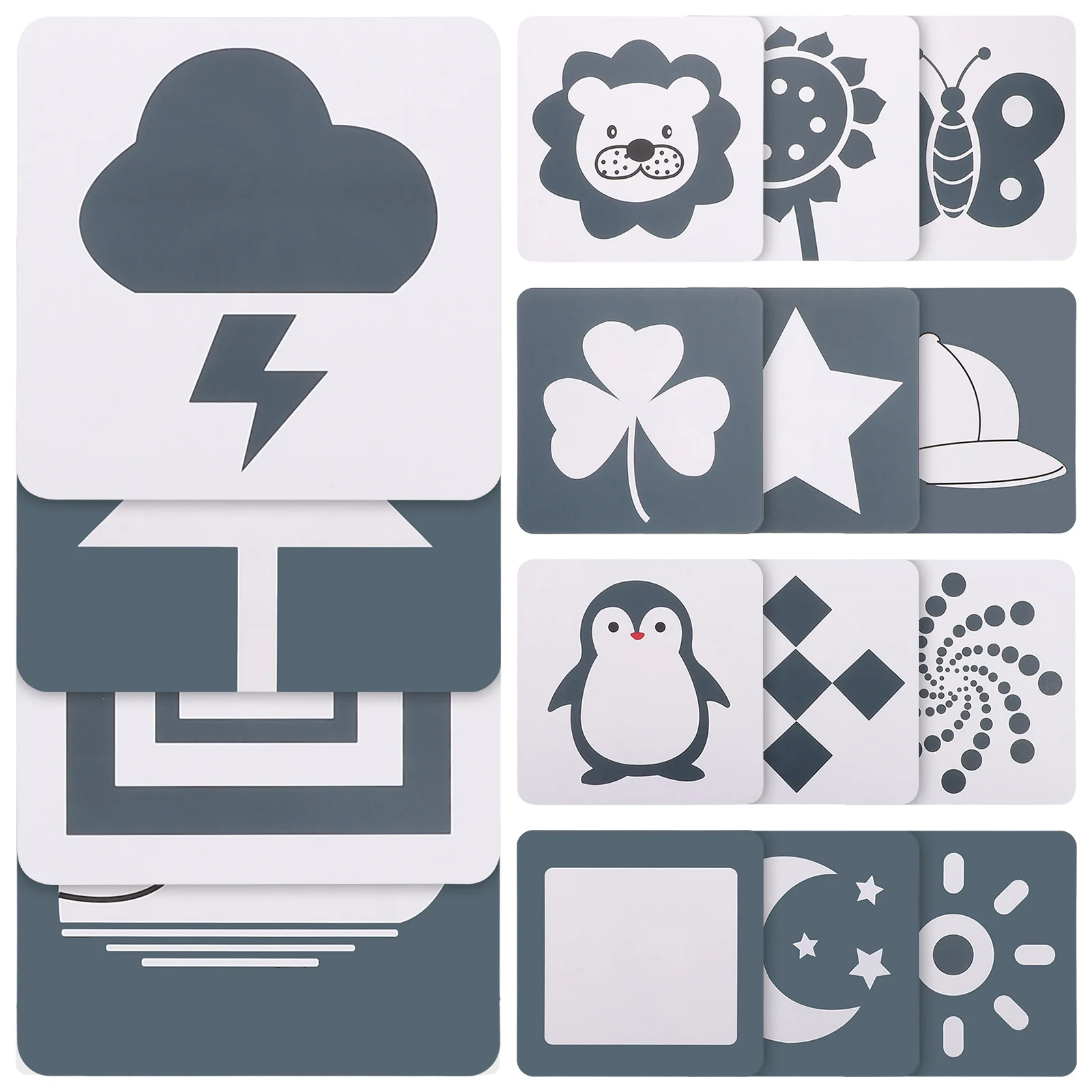 2 セットベビーフラッシュカード視覚刺激カード高コントラストカラー認知トレーニング新生児学習開発カード