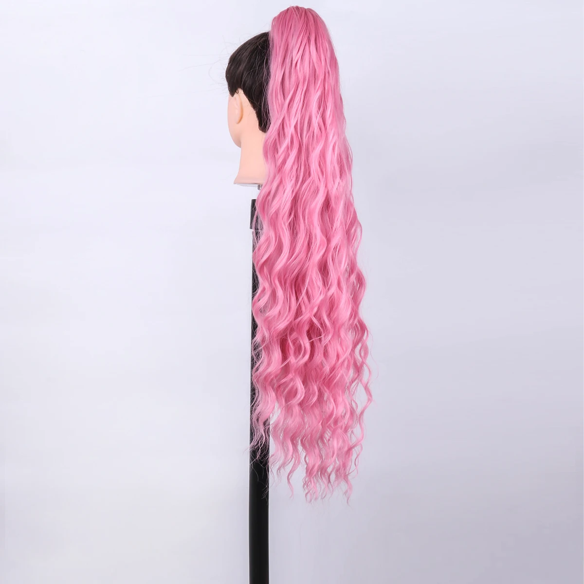 Synthetic Heat Resistant Wigs Clip in Ponytail Hairpiece braid extensions for women pink 32Inch Full Machine Made Top Quality Lo