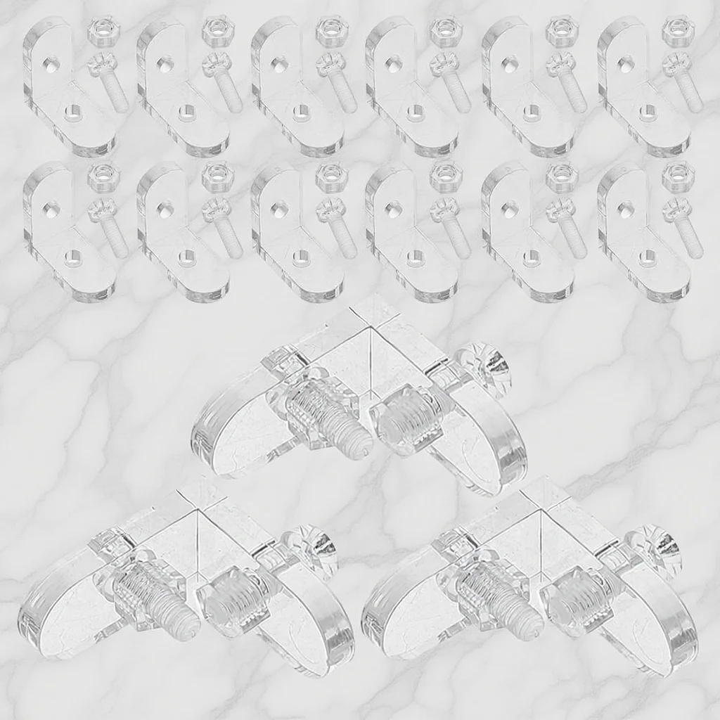 

15Pcs L-Shaped Clear Acrylic Corner Braces Transparent Corner Bracket Reinforcement for Display Boxes Jewelry Cabinets