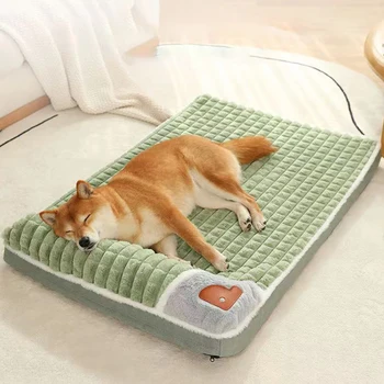 MADDEN 소형견 중형견용 격자무늬 침대, 따뜻한 개 매트, 고양이용 럭셔리 소파, 솜털 수면, 이동식 세탁 가능, 애완동물 침대, 겨울