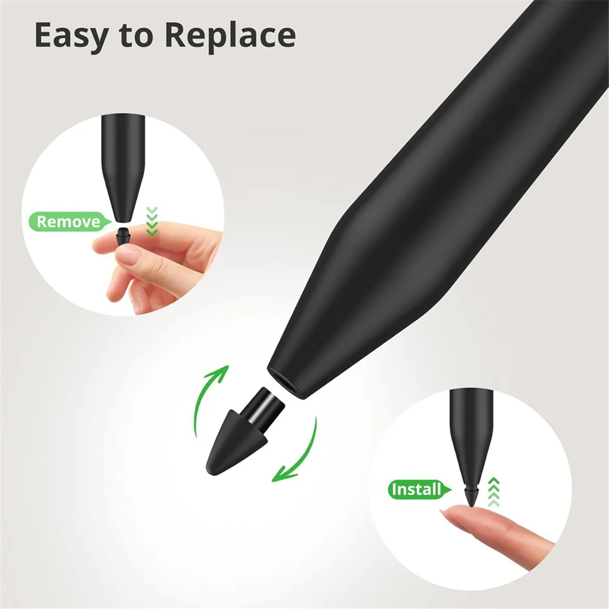 AA98 6 Pcs Replacement Tips Compatible with Paper Pro Pen, Replacement Nibs for Precise Writing with Storage Box