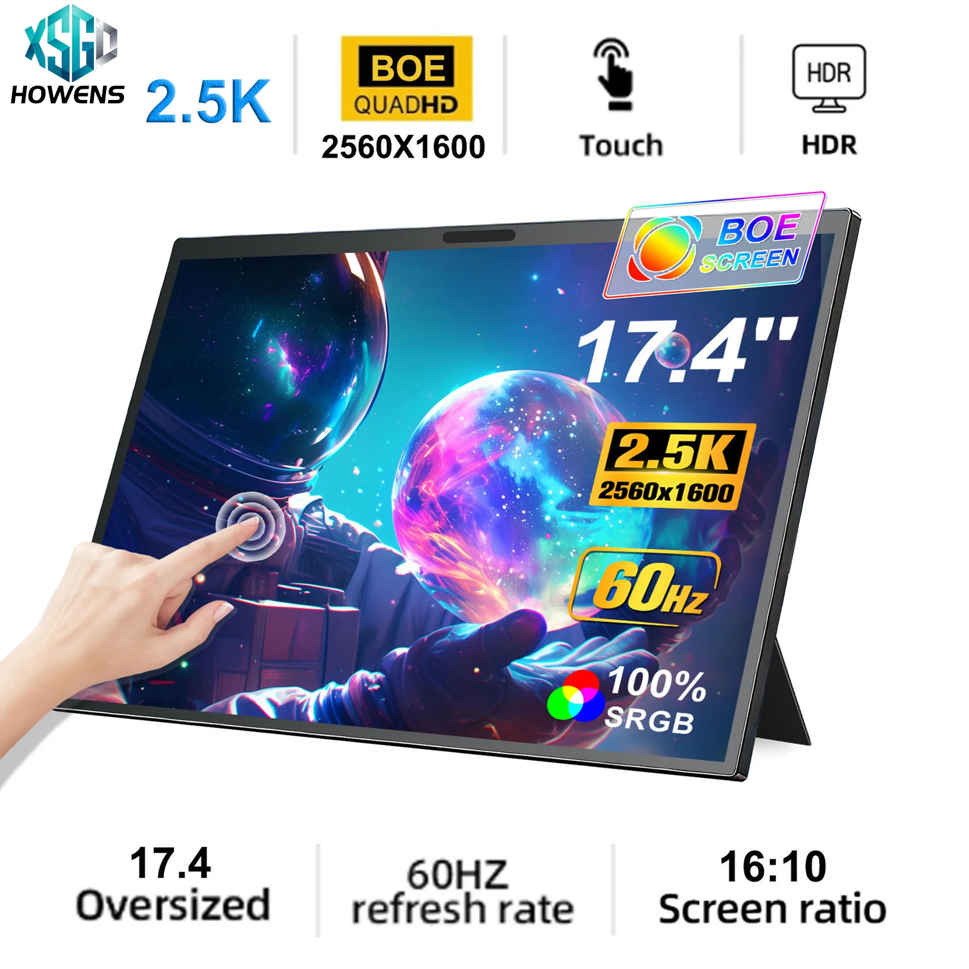 HOWENS 14/15.6/17.3 Inch 1080P Mini Second Gaming Display Portable Monitor External Screen for MAC/Laptop/PC/Xbox/PS/Switch