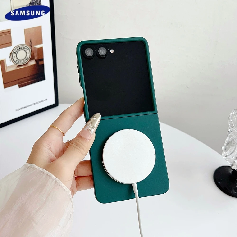 Magnetic Wireless Charging Phone Case For Samsung Galaxy Z Flip 7 6 5 4 3 For Magsafe Magnetic Skin Feel Shockproof Soft Cover