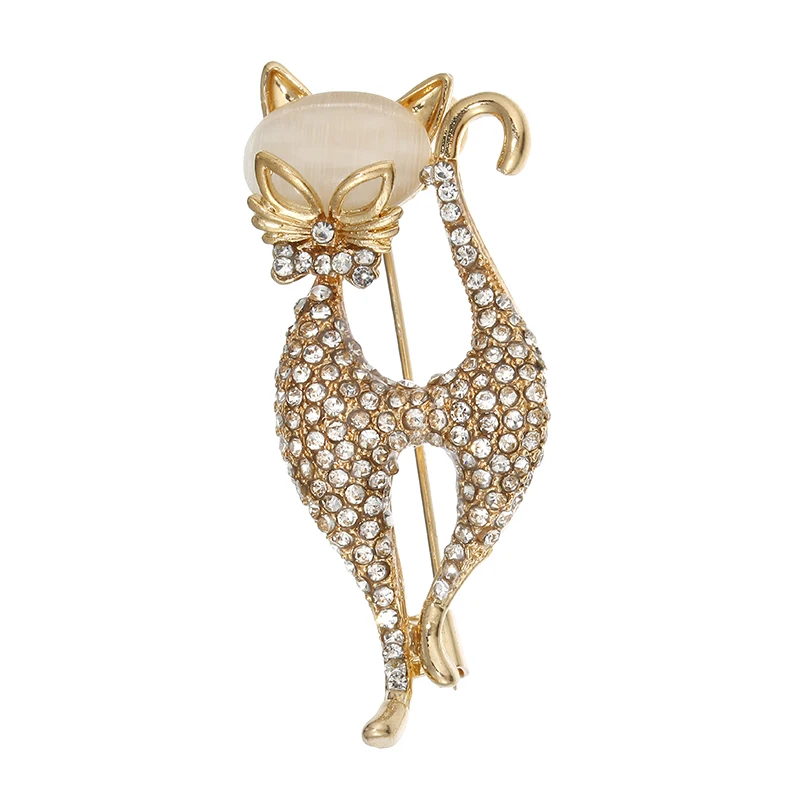 

2022 New Cute Brooches AAA Rhinstone Cat Brooches For Women Cat Animl Casual Party Enamel Brooch Pins Gifts