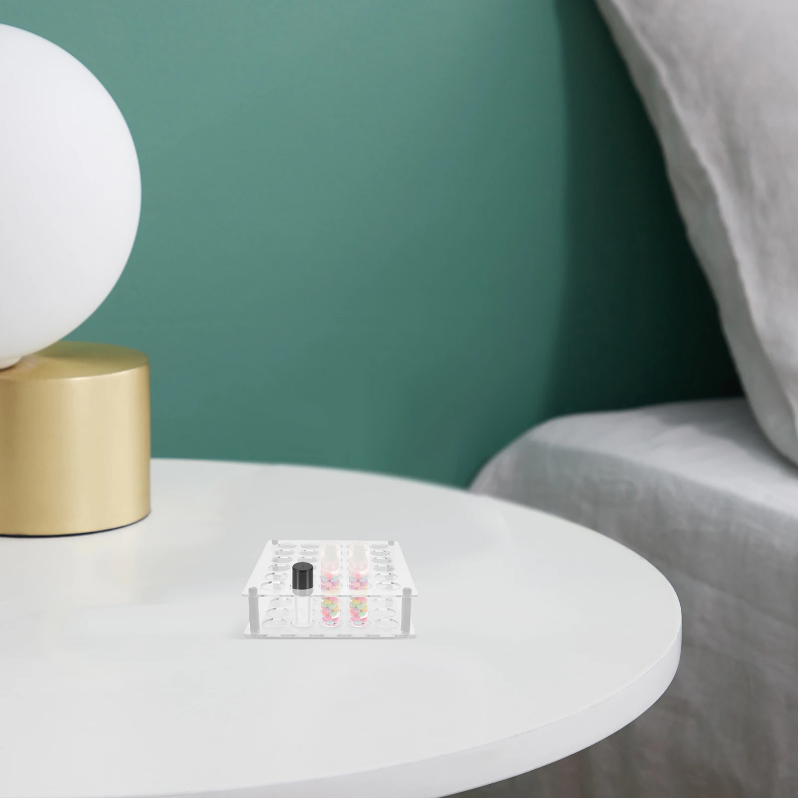 

30 Holes Lipstick Display Rack High Transparency Acrylic Makeup Brush Holder Clear DIY Organizer Perfume Sample Vanity Nail