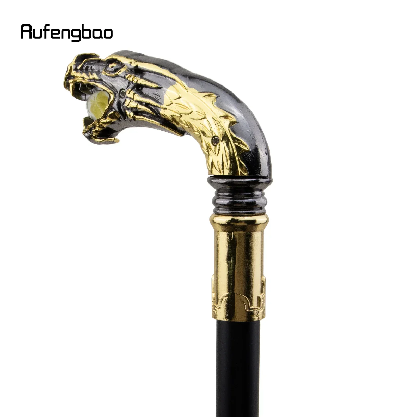 مقبض التنين الأسود الذهبي عصا المشي الفاخرة للحفلات أزياء أنيقة عصا المشي أداء المرحلة قصب 90 سنتيمتر