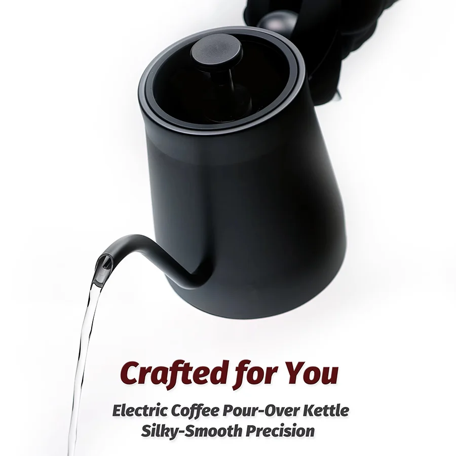 

Constant temperature control, gooseneck electric coffee pot 27.05 ounces, stainless steel one-piece molding