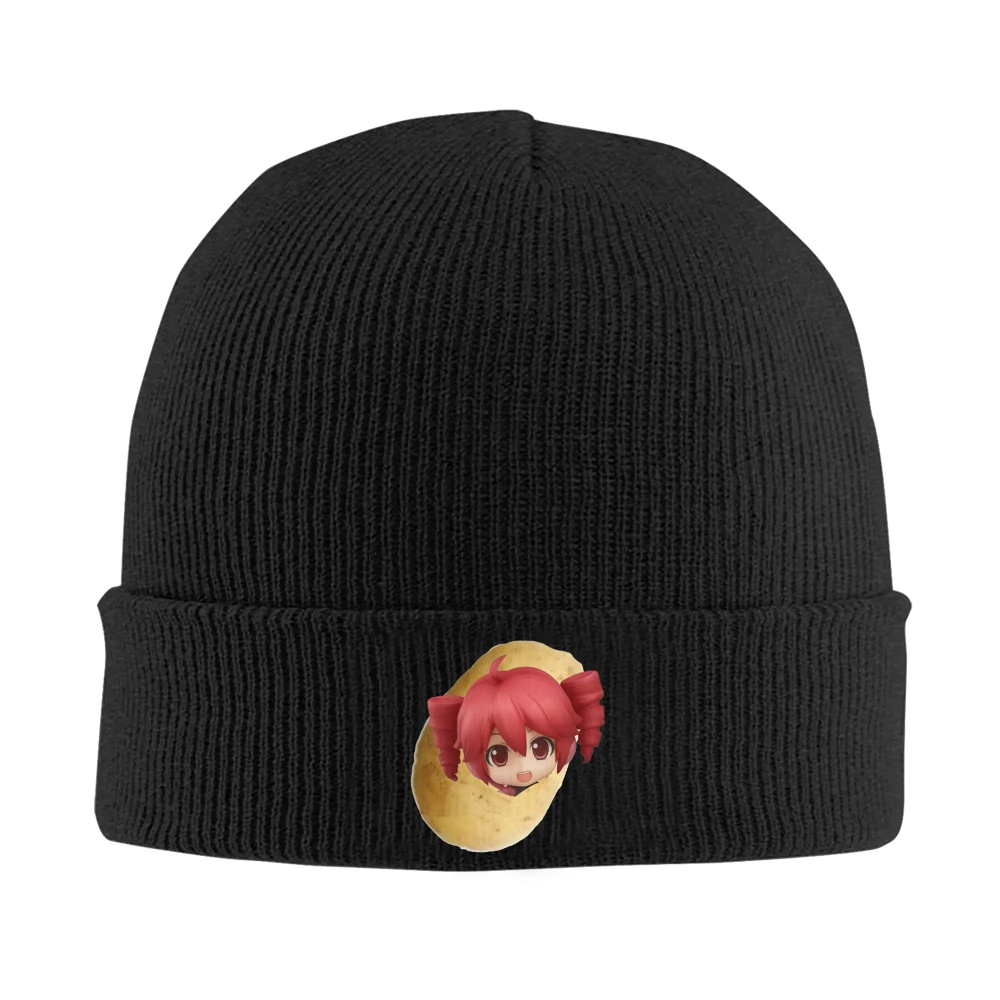 Poteto Creative Kasane Teto Expression Knitted Hat Women Men Skullies Beanies Autumn Winter Casual Acrylic Funny Potato Warm Cap