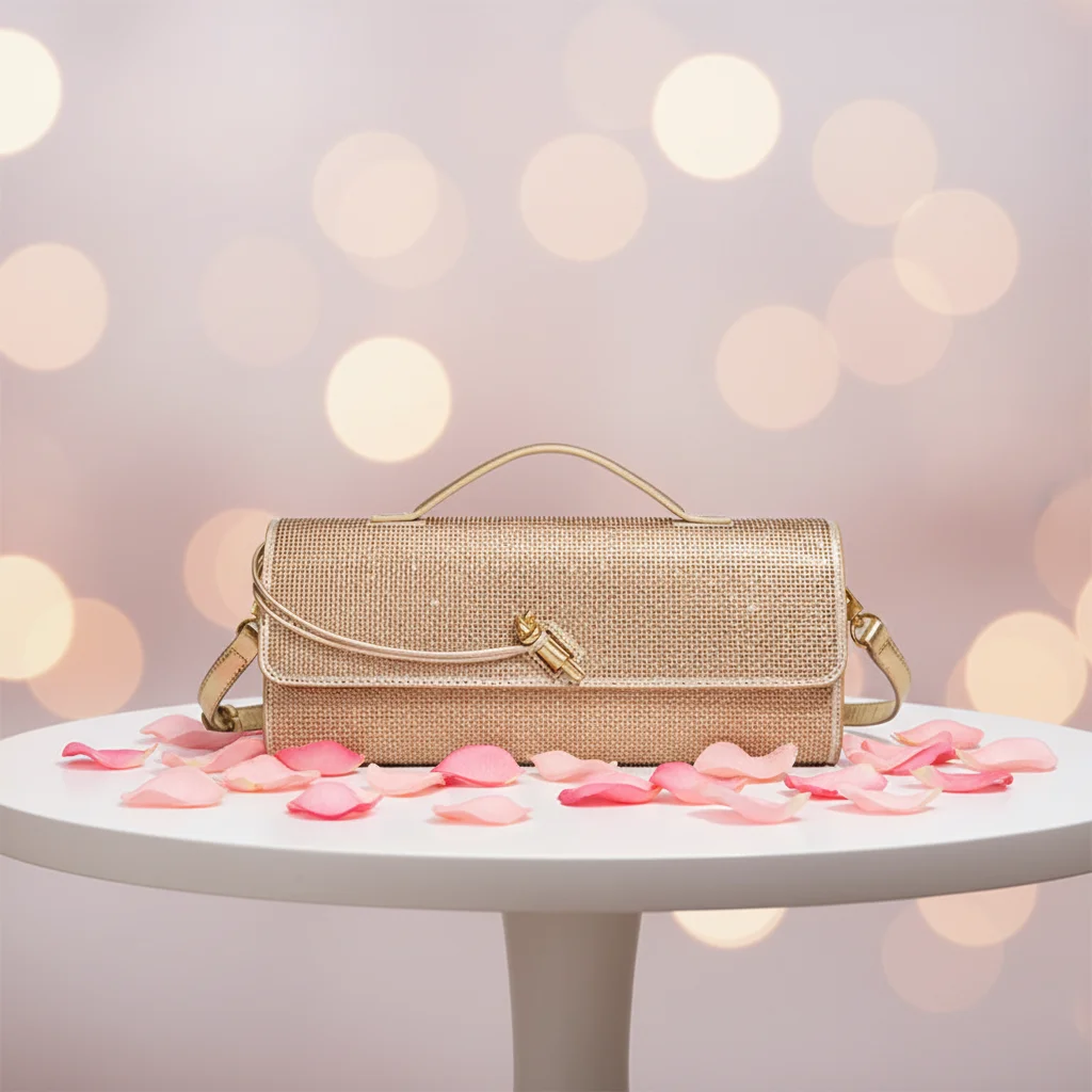 2026 Women's Cross-Border Trend Clutch Evening Bag Rhinestone Decoration for Shape Lock Closure Dinner Bag Fashion baguette Bag