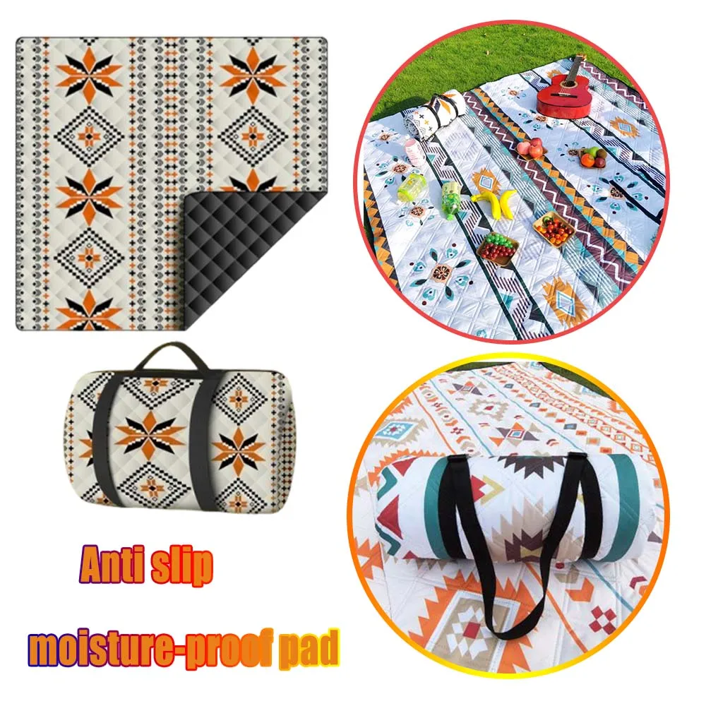 

Ultrasonic Thickened Picnic Blanket Moisture Proof Outdoor Picnic Mat Lawn Mat Camping Mat Portable Picnic Pad for Beach Hiking