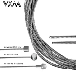 VXM 스테인레스 스틸 MTB 산악 도로 자전거 드레일러 시프트 브레이크 내부 케이블 라인 와이어, 2100mm, 1700mm, 1550mm, 1100mm, 1 개, 5 개