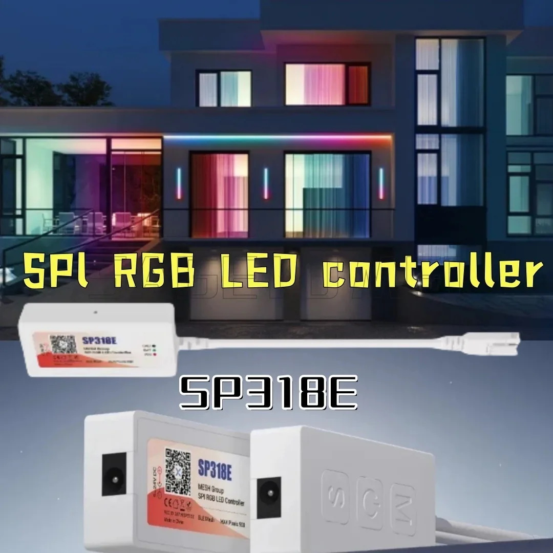 

SP318E Compatible with theBanlanX RGBIC LED Controller MESH Networking Group Control up to 200 Devices App Music DIY DC 5-24V
