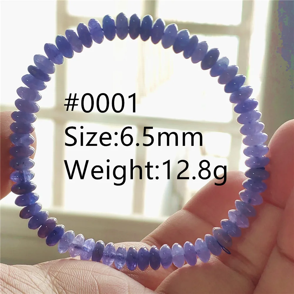 

Natural Blue Tanzanite Tanzania Bracelet Women Clear Abacus Beads Gemstone 6.5mm Stretch Tanzanite Crystal AAAAA
