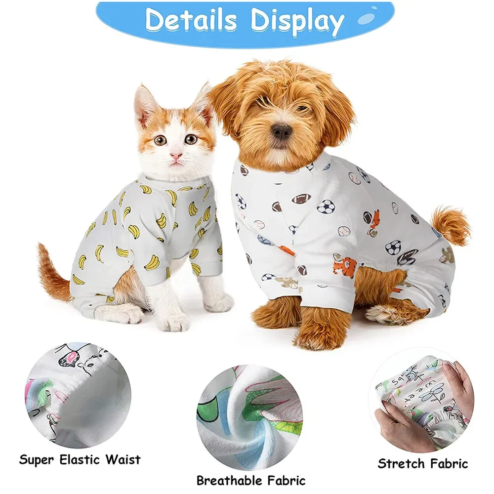 Adorable Puppy Dog Pajamas Soft Onesies Rompers Pet Bodysuit for Small Medium Dogs Cute Four Leg Clothing Pet Clothes