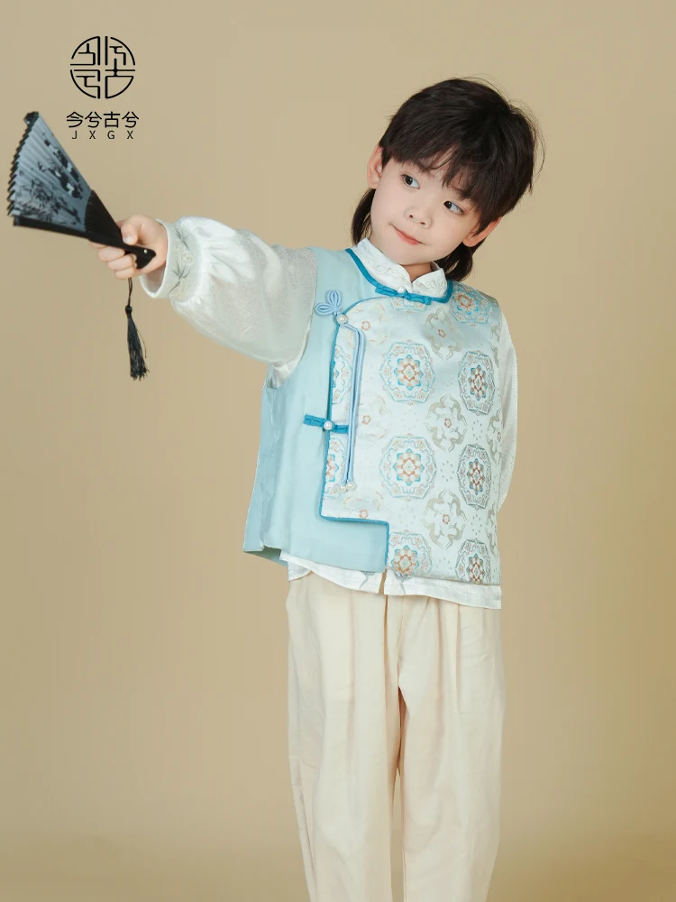 بدلة هانفو تانغ للأطفال ، ملابس تانغ للأولاد الصغار ، طراز صيني جديد ، خريف ، جديد