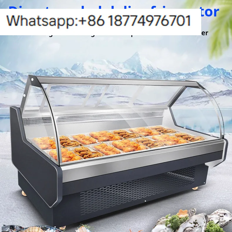 

Холодильная витрина для свежего мяса с прозрачной стеклянной дверью, вертикальный морозильный шкаф для мясников, коричневый цвет