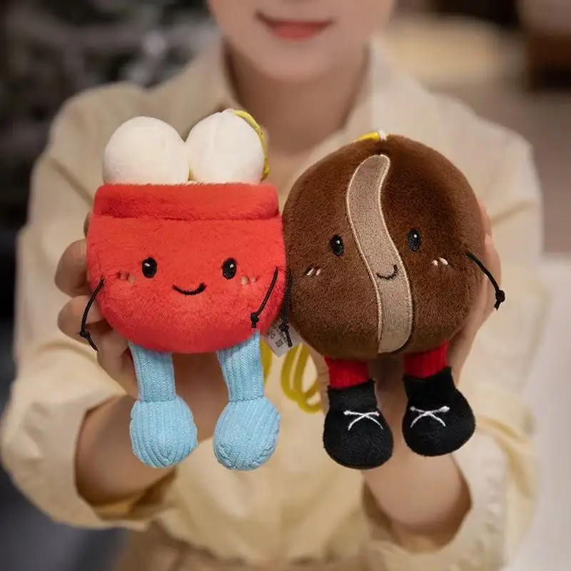 Mochila de pulpa de café simulada de 15cm, muñeco colgante de peluche, juguete de dibujos animados de Anime, bonito regalo de cumpleaños para niños, muñeca divertida