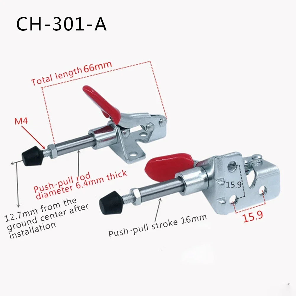 

Metal Quick Horizontal Clamp Toggle Clamp GH-301-A/GH-301-AM Holding Capacity 50kg Release Tools Stable clamping force