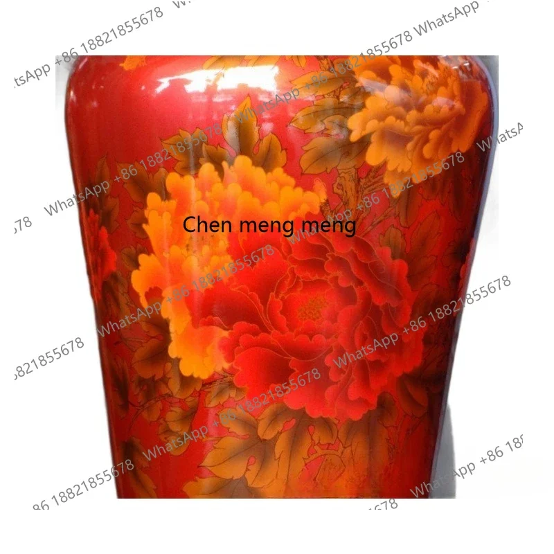 H178Large ceramic vase, crystal glaze, red floor-to-ceiling vase, creative ceramics