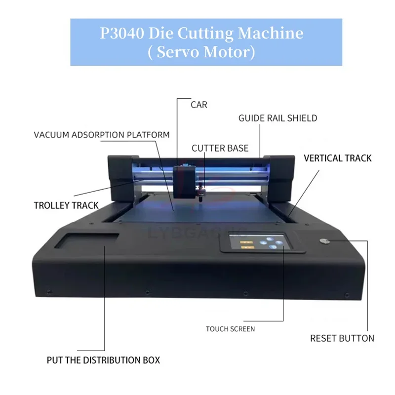 Platform Pneumatic Die Cutting Engraving Coding MachineP3040 Automatic Digital Edge Patrol Film Cutter Letter Tool With Air Pump