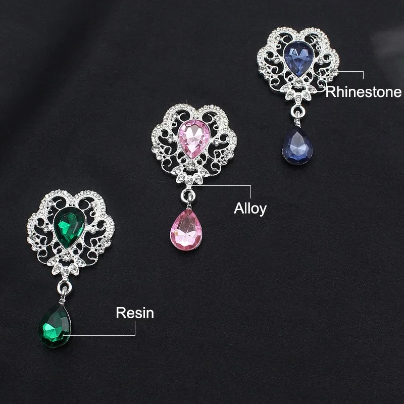 5Pcs 30*53MM Alloy Rhinestone DIY Pendant Used For Wedding Dress, Hair, Wine Bottle And Invitation Decoration Accessories