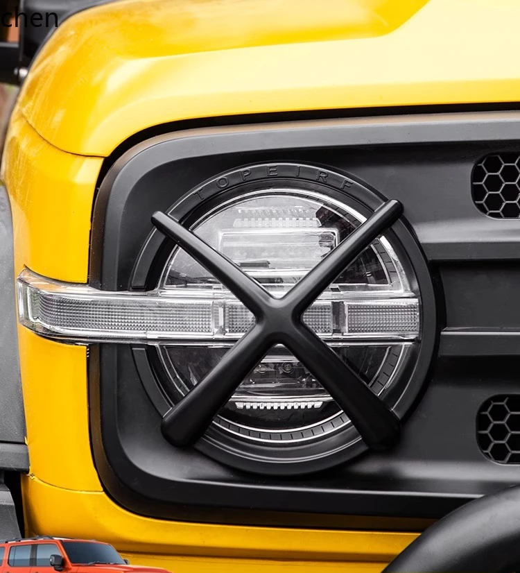 

HXL Front Headlight Cover Modified Protective Frame Mesh Off-road Appearance Decoration