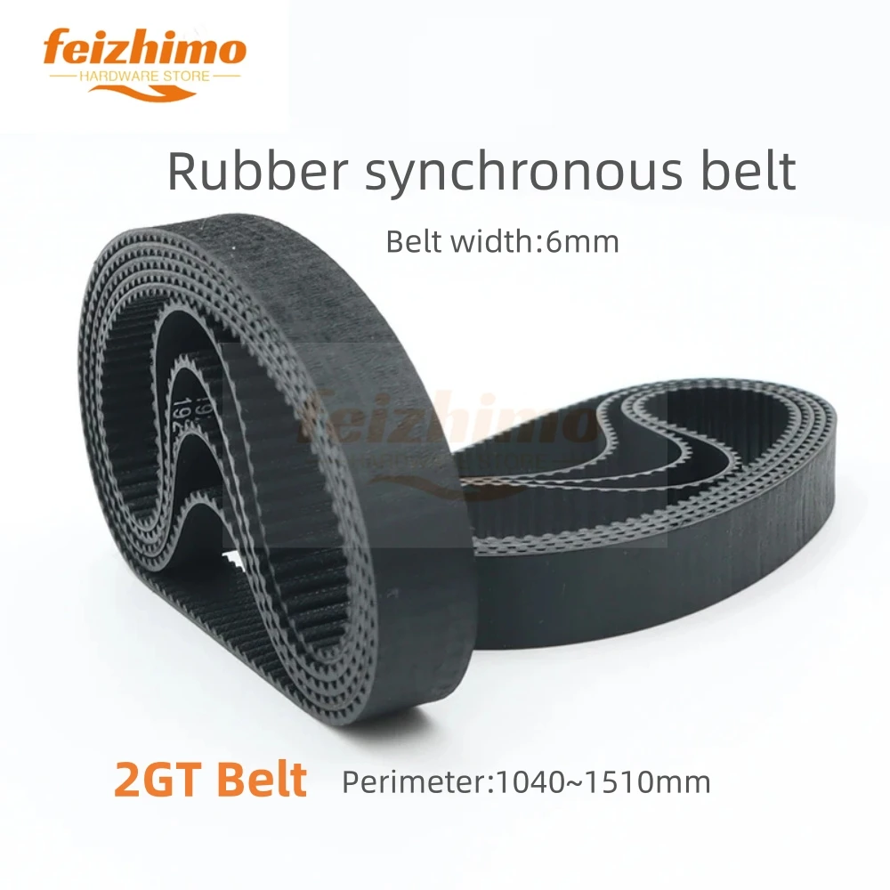 

3D Printer Accessories Suitable For 2GT GT2 Width 6mm Black Rubber Belt Synchronous Belt Circular Belt Circumference 1040-1510mm