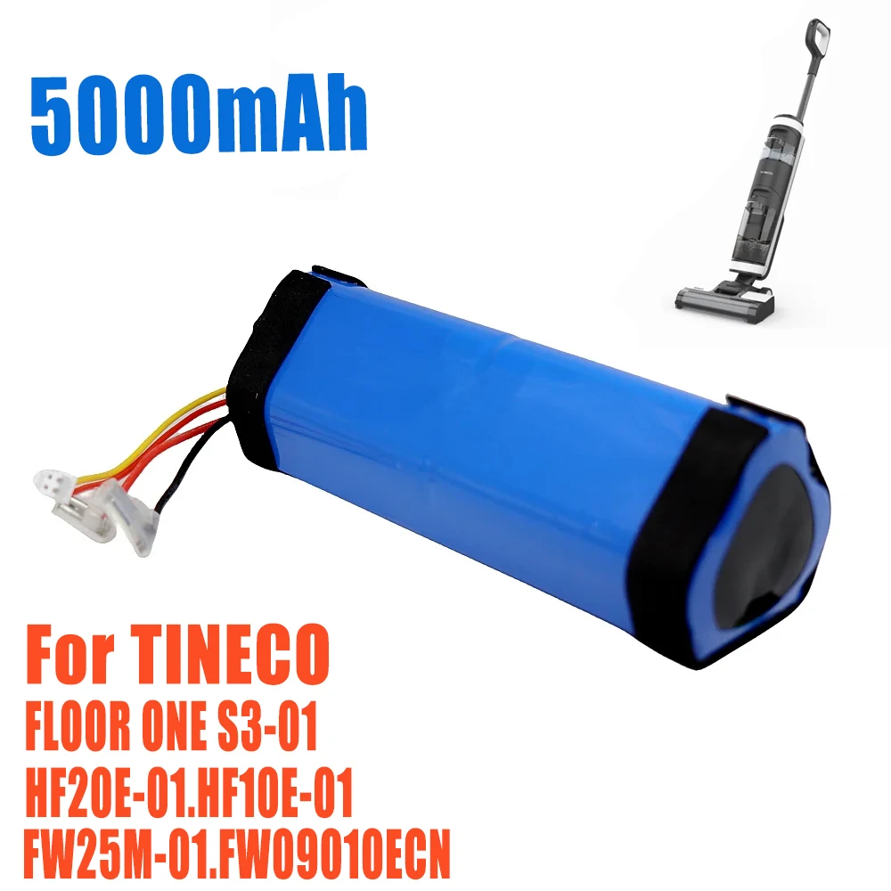 

5000mAh for Tineco FLOOR ONE 1.0 FW25M-01 FW25W-01 FW09010ECN HF10E-01 HF20E-01 S3-01 Vacuum Cleaner Battery