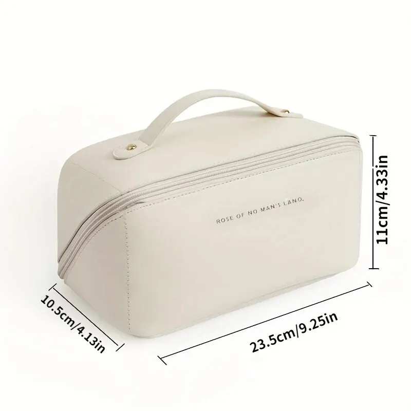 Borsa cosmetica da viaggio portatile borsa cosmetica in pelle Pu di grande capacità borsa da bagno per donna Kit da toilette multifunzionale