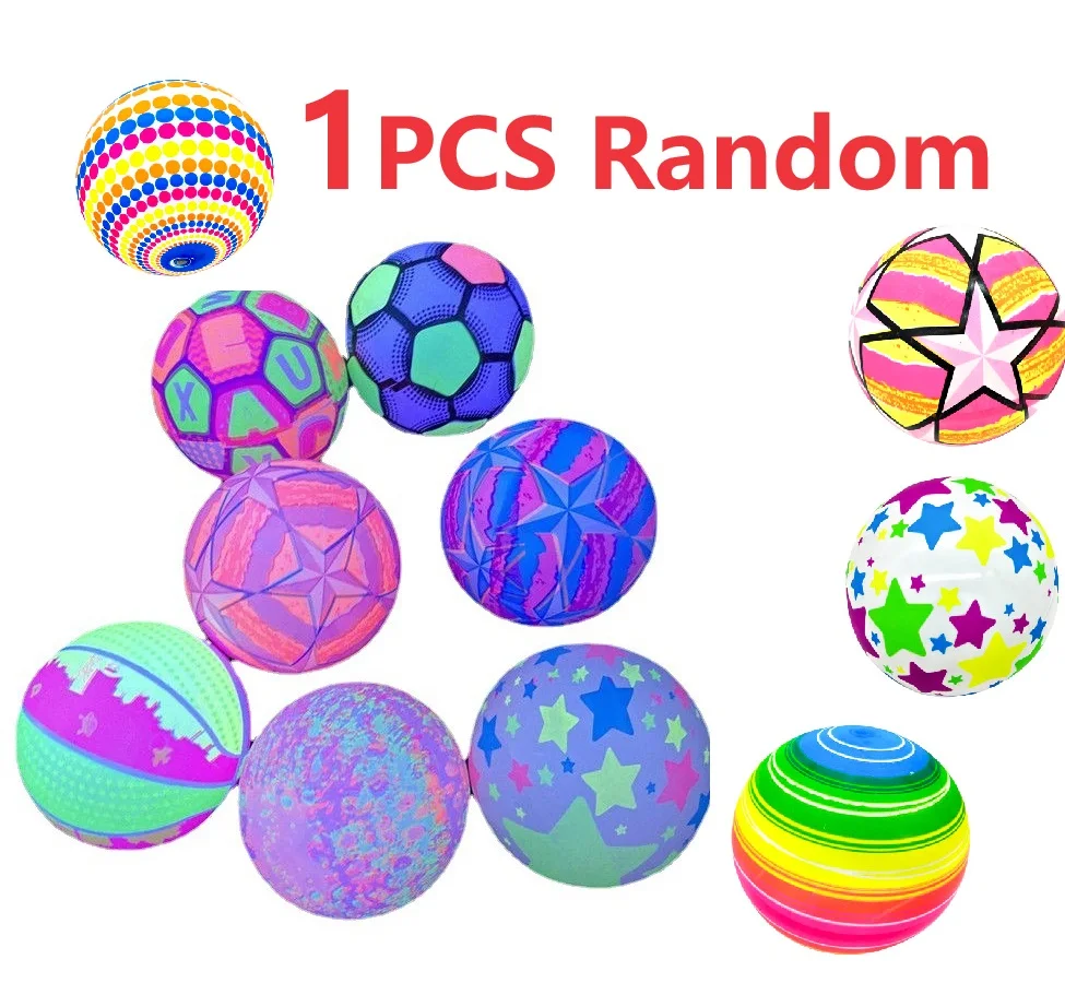 Pelota de arcoíris respetuosa con el medio ambiente para niños, juego de interior y exterior, pelota de cuero suave y elástica, regalos de fiesta, 3 uds.