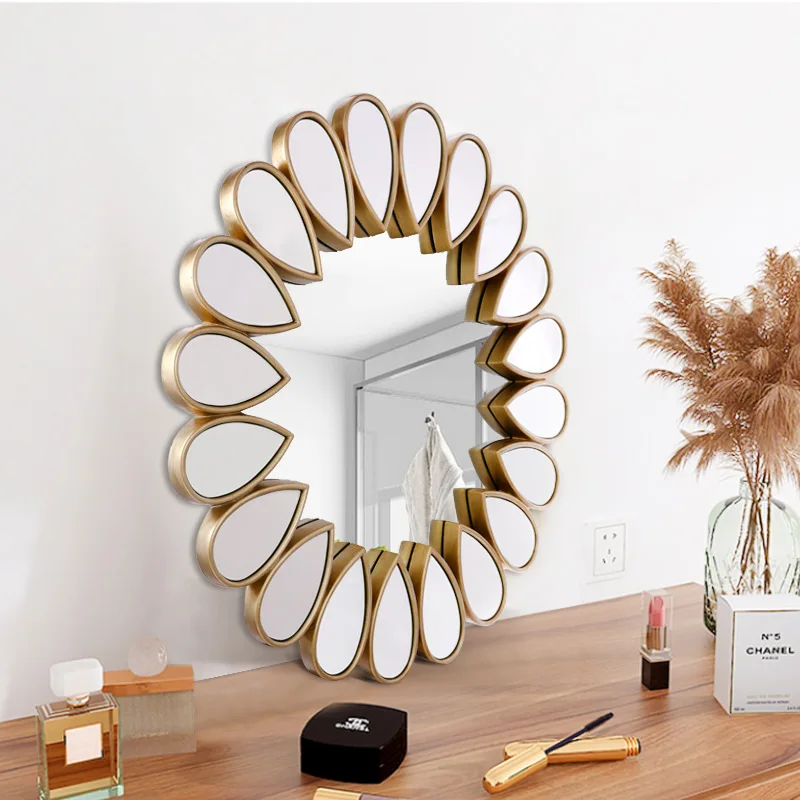 

Water drop entrance sun decorative mirror glass splicing bathroom fireplace decorative