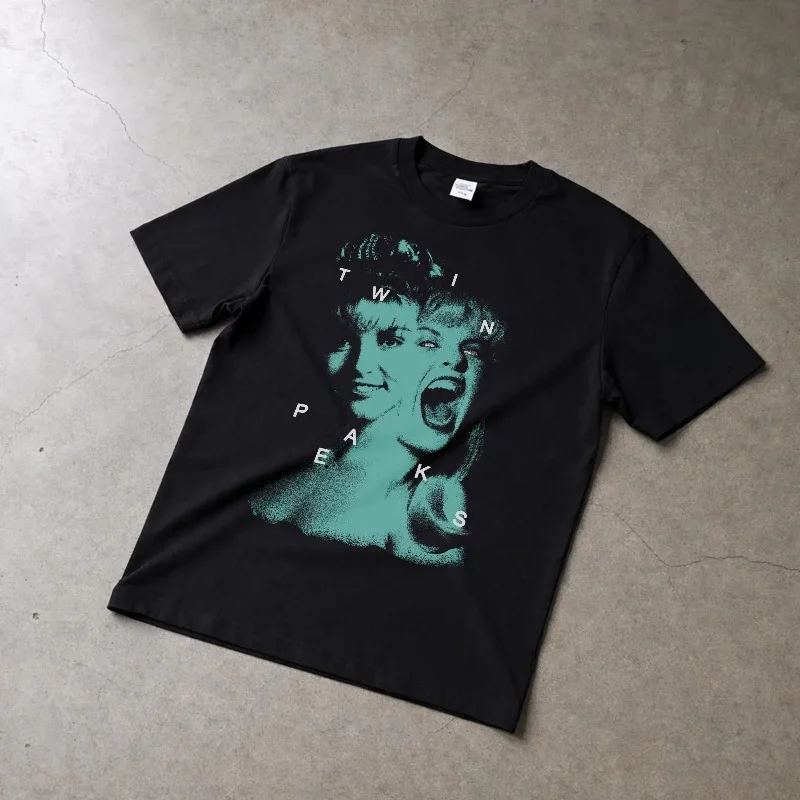 Twin Peaks Vintage Kult-TV-Show Grafik T-Shirt für Männer und Frauen, Lässiges, Lockeres Kurzarm-Shirt, Retro Distressed Unisex Streetwear Oberteil – Detail 3