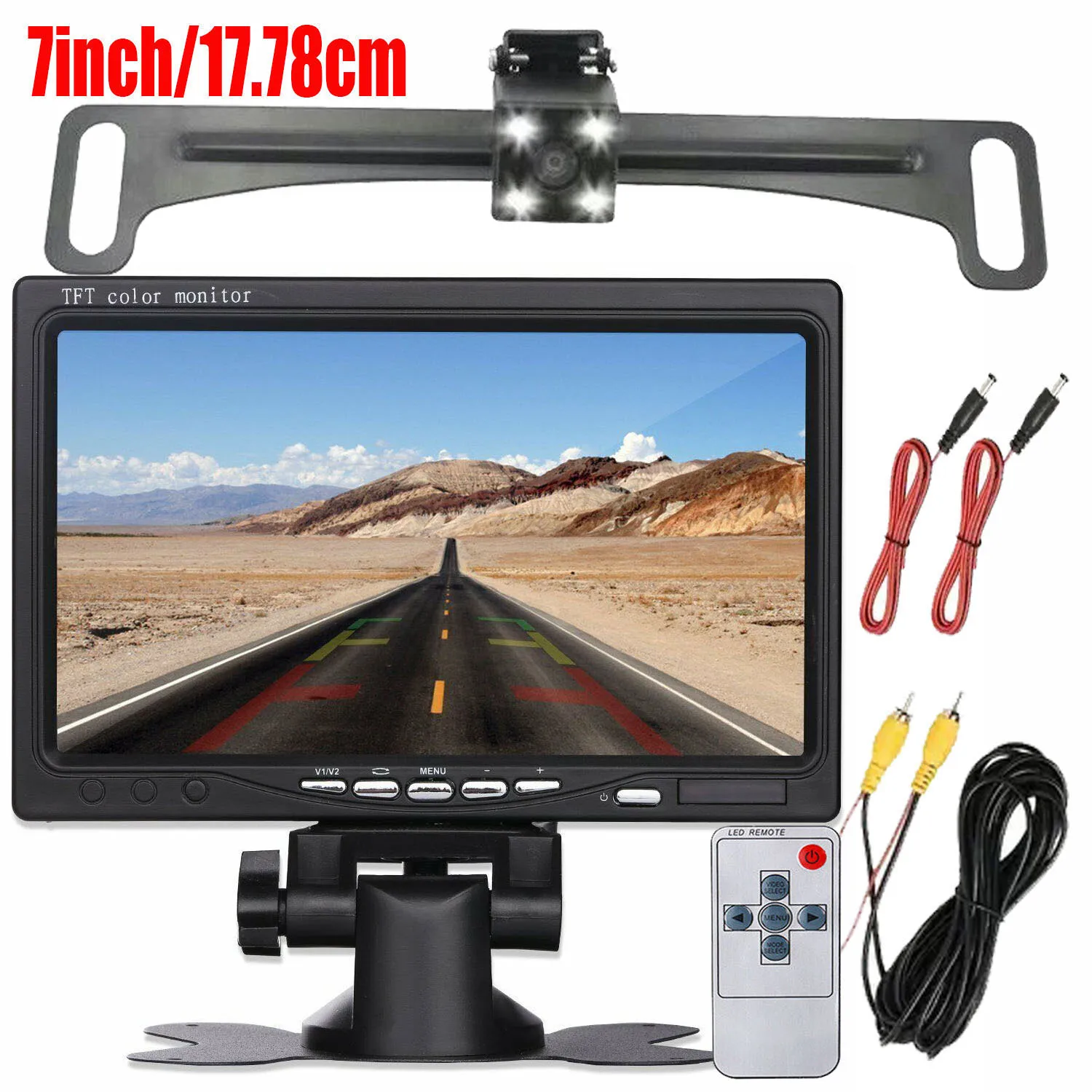 

7" Car TFT LCD Screen Monitor Rear View Reversing Backup Camera Kit with 6M Cable for Truck/Bus/RV/Trailer/Tractor/camper